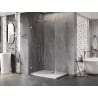Mexen Lunar-B L Duschkabine schwenkbar links 100 x 90 cm, transparent, gebürstetes Nickel- 832L-100-090-97-00-L