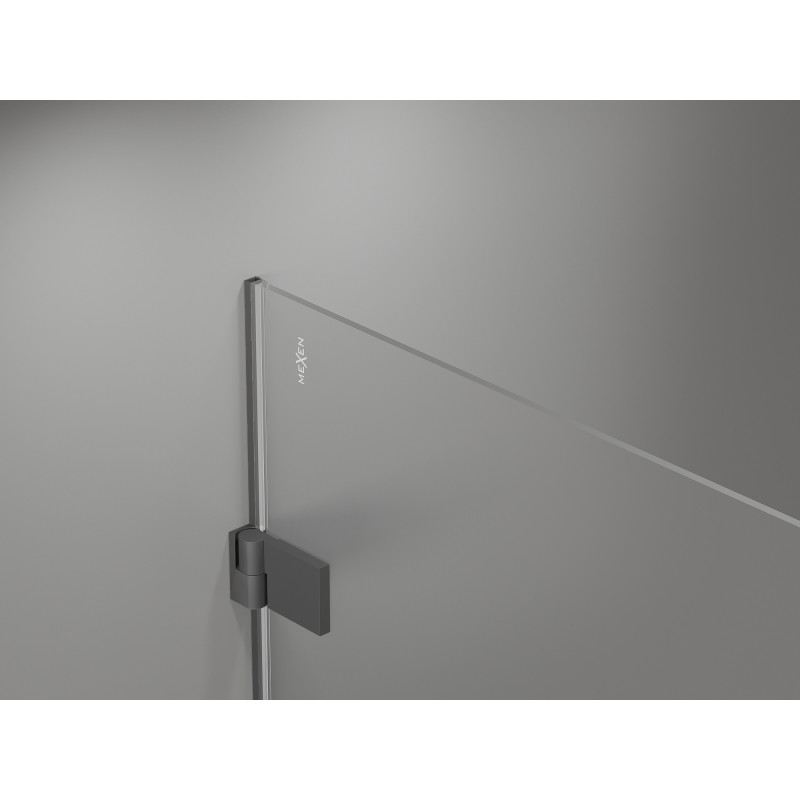 Mexen Lunar-B Duschkabine mit Schwingtür rechts 90 x 80 cm, transparent, Gun Metal - 832-090-080-95-00-P
