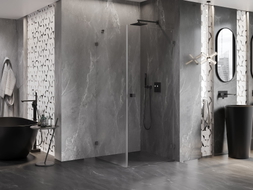 Mexen Lunar-B Duschkabine rechts 90 x 90 cm, transparent, Gun Metal - 832-090-090-95-00-P