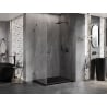 Mexen Lunar-B rechte, schwenkbare Duschkabine 95 x 90 cm, transparent, Gun Metal - 832-095-090-95-00-P