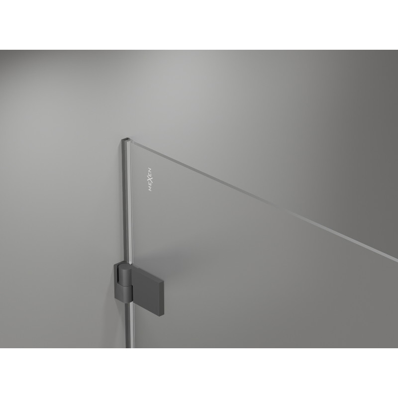 Mexen Lunar-B rechte aufklappbare Duschkabine 100 x 90 cm, transparent, Gun-Metal - 832-100-090-95-00-P