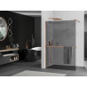 Mexen Kioto+ Duschwand mit Regal Walk-in 90 x 200 cm, Graphit, Roségold - 800-090-121-60-40