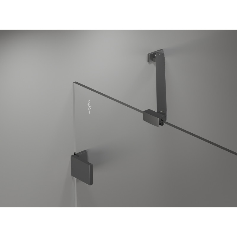 Mexen Lunar-B rechte aufklappbare Duschkabine 100 x 90 cm, transparent, Gun-Metal - 832-100-090-95-00-P