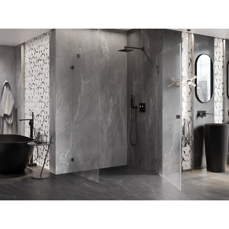 Mexen Lunar-B Duschkabine schwenkbar rechts 100 x 90 cm, transparent, Gun Metal - 832-100-090-95-00-P