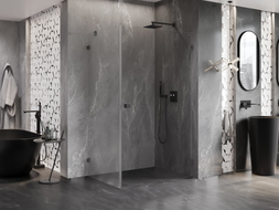 Mexen Lunar-B rechte aufklappbare Duschkabine 100 x 90 cm, transparent, Gun-Metal - 832-100-090-95-00-P