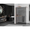 Mexen Kioto+ Duschwand mit Regal Walk-in 100 x 200 cm, Graphit, Roségold - 800-100-121-60-40