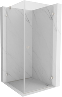 Mexen Lunar-B Duschkabine, rechts schwenkbar, 80 x 80 cm, transparent, gebürsteter Nickel - 832-080-080-97-00-P