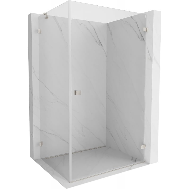 Mexen Lunar-B Duschkabine rechts öffnend 85 x 80 cm, transparent, gebürstetes Nickel - 832-085-080-97-00-P