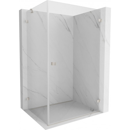 Mexen Lunar-B Duschkabine rechts öffnend 90 x 80 cm, transparent, gebürstetes Nickel - 832-090-080-97-00-P