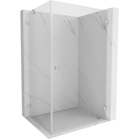 Mexen Lunar-B Duschkabine, schwenkbar, rechts, 95 x 80 cm, transparent, gebürstetes Nickel - 832-095-080-97-00-P