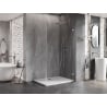 Mexen Lunar-B Duschkabine, schwenkbar, rechts, 95 x 80 cm, transparent, gebürstetes Nickel - 832-095-080-97-00-P