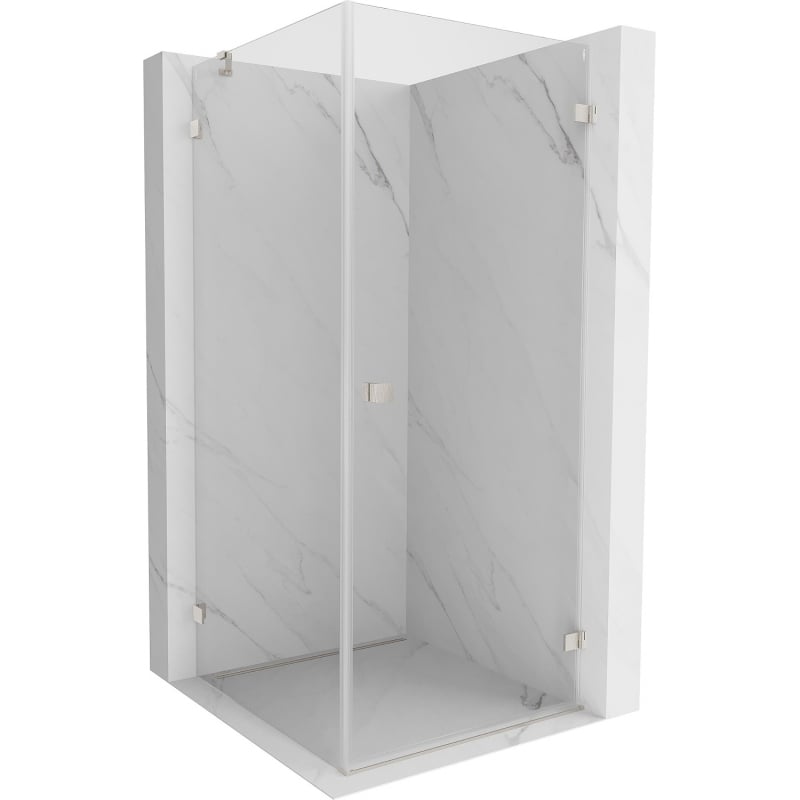 Mexen Lunar-B Duschkabine mit rechtem Türanschlag 100 x 100 cm, transparent, gebürsteter Nickel - 832-100-100-97-00-P