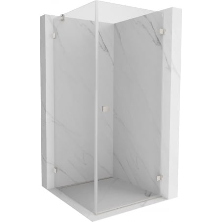Mexen Lunar-B Duschkabine mit rechtem Türanschlag 100 x 100 cm, transparent, gebürsteter Nickel - 832-100-100-97-00-P
