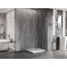 Mexen Lunar-B Duschkabine mit rechtem Türanschlag 100 x 100 cm, transparent, gebürsteter Nickel - 832-100-100-97-00-P