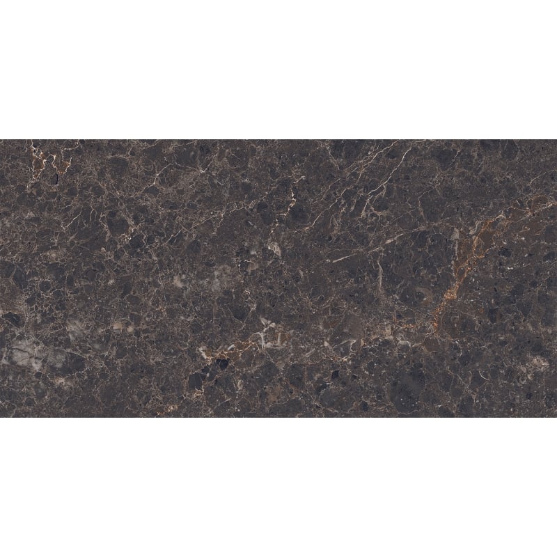 Mexen Slik Emperador Brauner glasiertes Feinsteinzeug rektifiziert G1, Boden- und Wandfliese 120 x 60 cm, Hochglanz