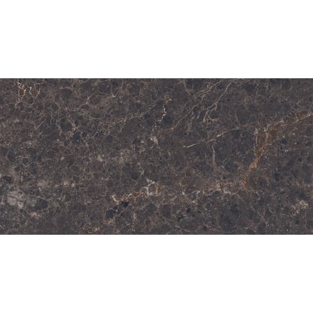 Mexen Slik Emperador Brauner glasiertes Feinsteinzeug rektifiziert G1, Boden- und Wandfliese 120 x 60 cm, Hochglanz