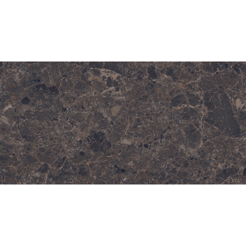 Mexen Slik Emperador Brauner glasiertes Feinsteinzeug rektifiziert G1, Boden- und Wandfliese 120 x 60 cm, Hochglanz