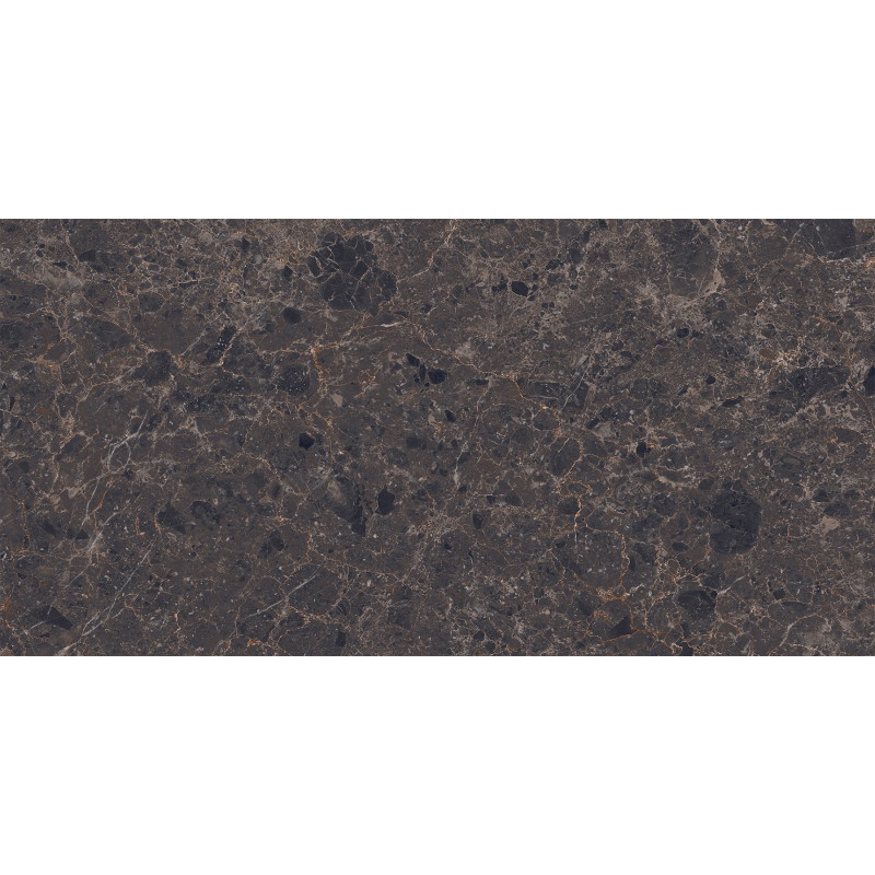 Mexen Slik Emperador Brauner glasiertes Feinsteinzeug rektifiziert G1, Boden- und Wandfliese 120 x 60 cm, Hochglanz