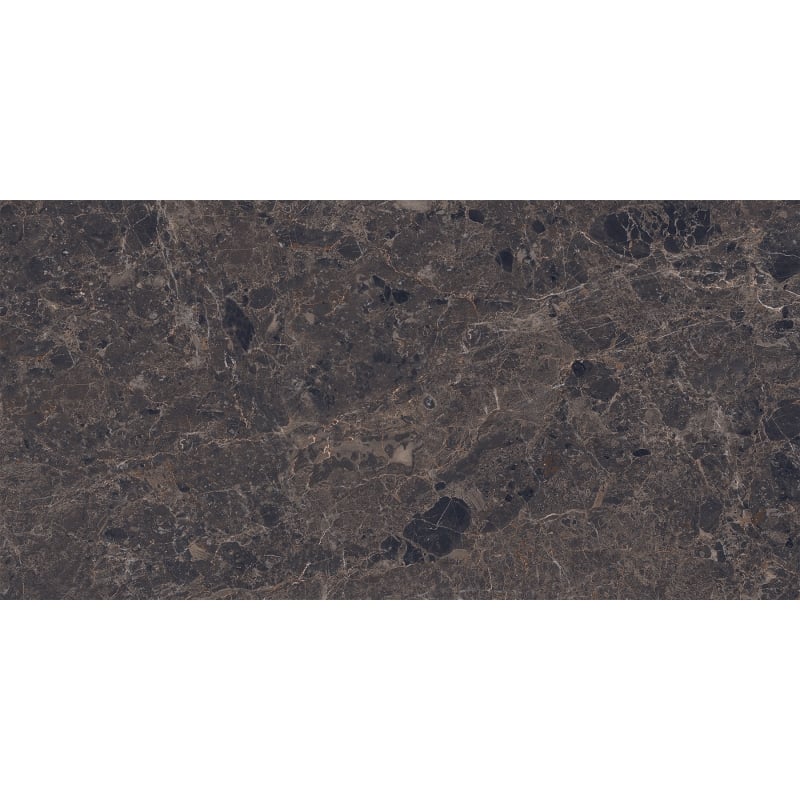 Mexen Slik Emperador Brauner glasiertes Feinsteinzeug rektifiziert G1, Boden- und Wandfliese 120 x 60 cm, Hochglanz