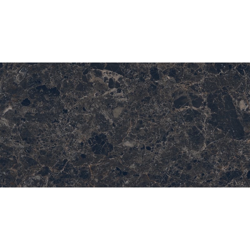 Mexen Slik Emperador Black glasiertes Feinsteinzeug rek. G1, Boden- und Wandfliese 120 x 60 cm, Hochglanz - TL207-120-060-01