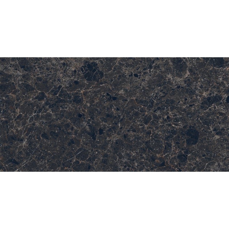 Mexen Slik Emperador Black glasiertes Feinsteinzeug rek. G1, Boden- und Wandfliese 120 x 60 cm, Hochglanz - TL207-120-060-01