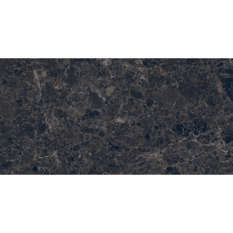 Mexen Slik Emperador Black glasiertes Feinsteinzeug rek. G1, Boden- und Wandfliese 120 x 60 cm, Hochglanz - TL207-120-060-01
