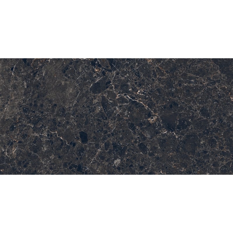 Mexen Slik Emperador Black glasiertes Feinsteinzeug rek. G1, Boden- und Wandfliese 120 x 60 cm, Hochglanz - TL207-120-060-01