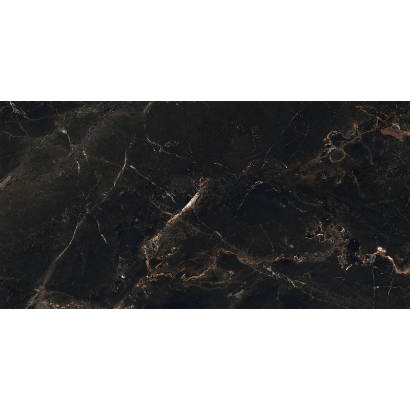 Mexen Marquino Schwarzer glasierter Feinsteinzeug rekt. G1, Wand-Bodenfliese 120 x 60 cm, hochglänzend - TL214-120-060-00