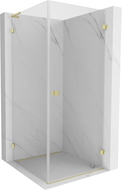 Mexen Lunar-B L Duschkabine rechts öffnend 80 x 80 cm, transparent, gebürstetes Gold - 832L-080-080-55-00-P