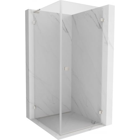 Mexen Lunar-B L Duschkabine, schwenkbar rechts 80 x 80 cm, transparent, gebürstetes Nickel - 832L-080-080-97-00-P