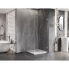 Mexen Lunar-B L Duschkabine, schwenkbar rechts 80 x 80 cm, transparent, gebürstetes Nickel - 832L-080-080-97-00-P