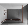 Mexen Kioto+ Duschwand mit Ablage Walk-in 130 x 200 cm, schwarzer Rahmen, Roségold - 800-130-121-60-70