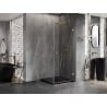 Mexen Lunar-B L Duschkabine schwenkbar rechts 100 x 100 cm, transparent, gebürstetes Gold - 832L-100-100-55-00-P