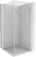 Mexen Lunar-B L Duschkabine zum Öffnen, rechts, 90 x 90 cm, transparent, gebürsteter Nickel - 832L-090-090-97-00-P