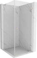 Mexen Lunar-B L Duschkabine schwenkbar rechts 100 x 100 cm, transparent, gebürsteter Nickel - 832L-100-100-97-00-P