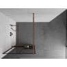 Mexen Kioto+ Duschwand mit Ablage Walk-in 90 x 200 cm, schwarzes Gitter, Roségold - 800-090-121-60-77