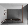Mexen Kioto+ Duschwand mit Ablage Walk-in 130 x 200 cm, schwarzes Gitter, Roségold - 800-130-121-60-77