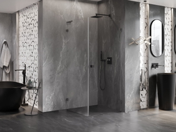 Mexen Lunar-B L Duschkabine schwenkbar rechts 80 x 80 cm, transparent, Gun Metal - 832L-080-080-95-00-P