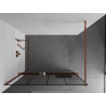 Mexen Kioto+ Duschwand mit Regal Walk-in 140 x 200 cm, schwarze Raster, Roségold - 800-140-121-60-77