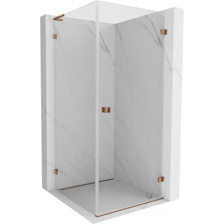 Mexen Lunar-B L Duschkabine schwenkbar rechts 80 x 80 cm, transparent, Roségold - 832L-080-080-60-00-P