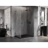 Mexen Lunar-B L Duschkabine, rechts, 95 x 80 cm, transparent, Gun Metal - 832L-095-080-95-00-P