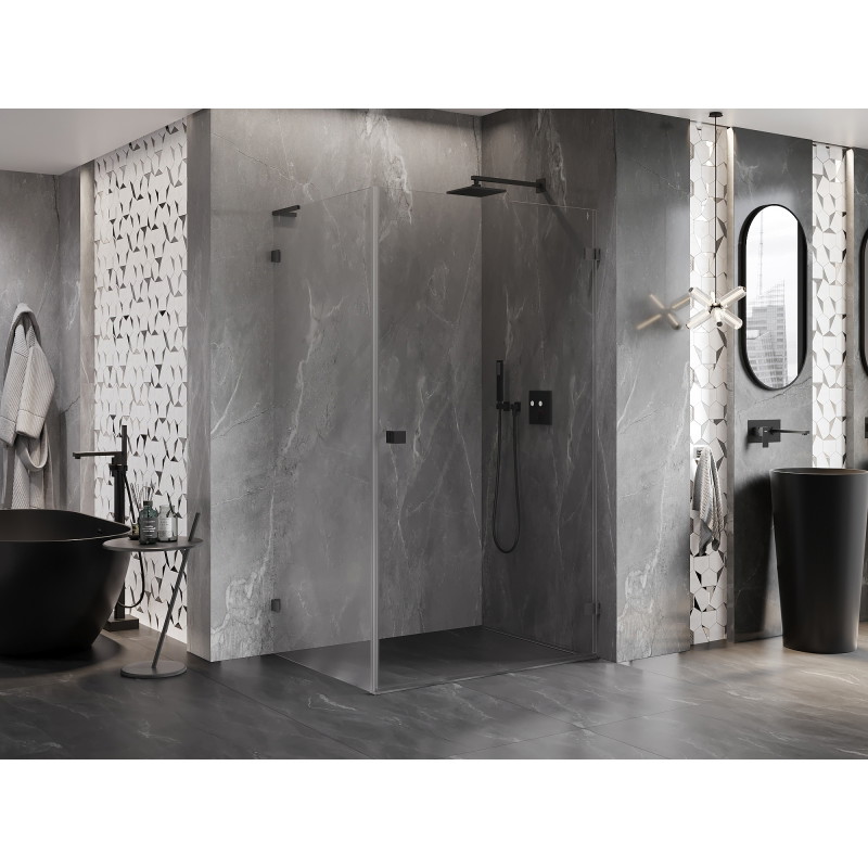 Mexen Lunar-B L Duschkabine, rechts, 95 x 80 cm, transparent, Gun Metal - 832L-095-080-95-00-P