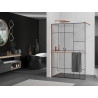Mexen Kioto+ Duschwand mit Ablage Walk-in 80 x 200 cm, schwarzes Muster, Roségold - 800-080-121-60-78