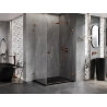 Mexen Lunar-B L Duschkabine, rechts öffnend, 95 x 80 cm, Transparent, Roségold - 832L-095-080-60-00-P