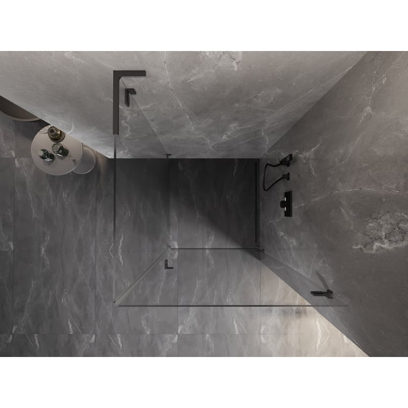 Mexen Lunar-B L Duschkabine rechts öffnend 100 x 100 cm, transparent, Gun Metal - 832L-100-100-95-00-P