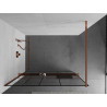 Mexen Kioto+ Duschwand mit Regal Walk-in 100 x 200 cm, schwarzes Muster, Roségold - 800-100-121-60-78
