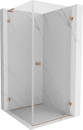 Mexen Lunar-B L Duschkabine einseitig rechts öffnend 80 x 80 cm, transparent, gebürstetes Kupfer - 832L-080-080-65-00-P
