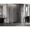 Mexen Lunar-B L Duschkabine klappbar rechts 100 x 80 cm, transparent, gebürstetes Kupfer - 832L-100-080-65-00-P