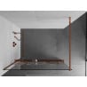 Mexen Kioto+ Duschwand mit Regal Walk-in 130 x 200 cm, weißes Muster, Roségold - 800-130-121-60-85