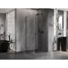 Mexen Lunar-B L Duschkabine, rechte Türöffnung 80 x 80 cm, transparent, gebürstetes Gun Grey - 832L-080-080-66-00-P